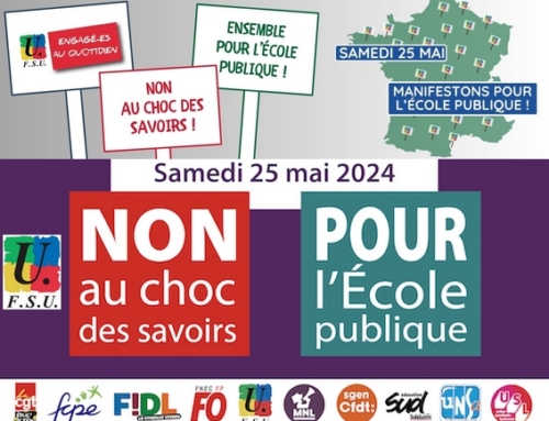 Non au « Choc des savoirs », journée nationale de mobilisation le samedi 25 mai (à Strasbourg place Kléber à 14h30)