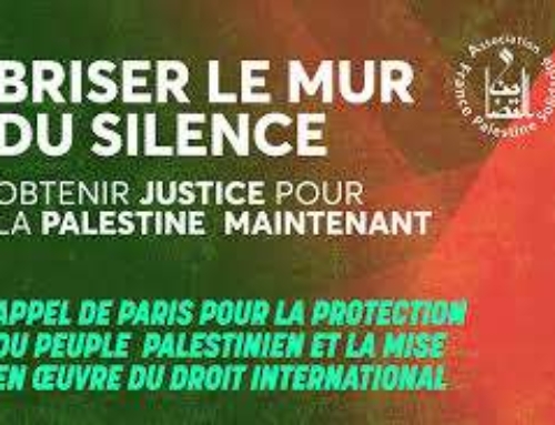 Appel de Paris pour la protection du peuple palestinien et la mise en œuvre du droit international