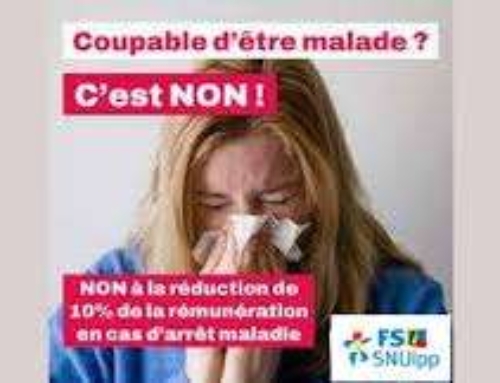 Puni.es d’avoir été malades : Les agent.es de l’éducation nationale paient l’addition en novembre ! CP FSU