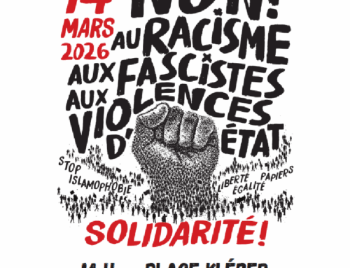 14 mars : Journée internationale contre les discriminations raciales, manif à Strasbourg, place Kléber, 14h00.